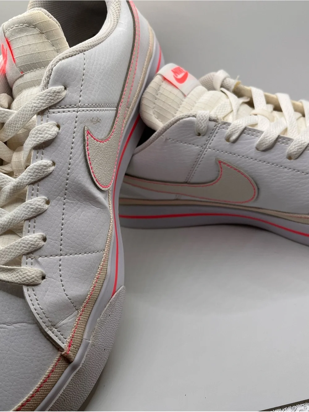 Nike Women’s White Low-Top Sneakers with Pink and Yellow Accents 12